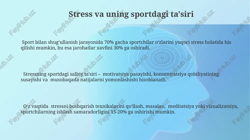 hollarda o'yinchi motivatsiyasi pasayishiga, 30% hollarda esa jamoa ichidagi munosabatlarning buzilishiga olib kelishi mumkin, bu esa natijalarga salbiy ta'sir ko'rsatadi. agressiv va qaysar harakatlarning ko'rinishi (masalan, raqibga nisbatan qo'pollik, hakamga norozilik) intizomiy jazo va diskvalifikatsiya ehtimolini 40% ga oshiradi. e'tiboringiz uchun rahmat @taqdimot_robot image1.png