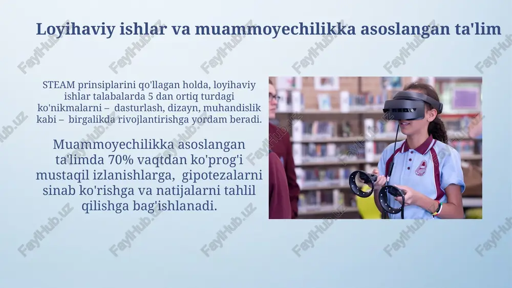 lanilishi natijasida o'quv jarayoniga bo'lgan qiziqish 2 baravar oshdi, bu esa intellektual rivojlanish sur'atlarini tezlashtirdi. raqamli savodxonlik va axborot madaniyati raqamli savodxonlikning 5ta asosiy tarkibiy qismi – axborotni topish, baholash, yaratish, boshqarish va muloqot qilish ko'nikmalarini o'z ichiga oladi, bu esa talabalarning 21-asr ko'nikmalarini rivojlantirishga yordam beradi. raqamli savodxonlik va axborot madaniyati ta'limi, o'quvchilarning 80% gacha bo'lgan qismida mustaqil o'rganish, muammolarni hal qilish va innovatsion fikrlash qobiliyatlarini oshirishga yordam beradigan interfaol o'quv usullarini qo'llashni o'z ichiga oladi. e'tiboringiz uchun rahmat @taqdimot_robot image4.png image5.jpg image6.jpg image7.jpg image8.jpg image9.jpg image10.jpg image11.jpg image12.jpg image13.jpg image14.jpg image3.jpeg