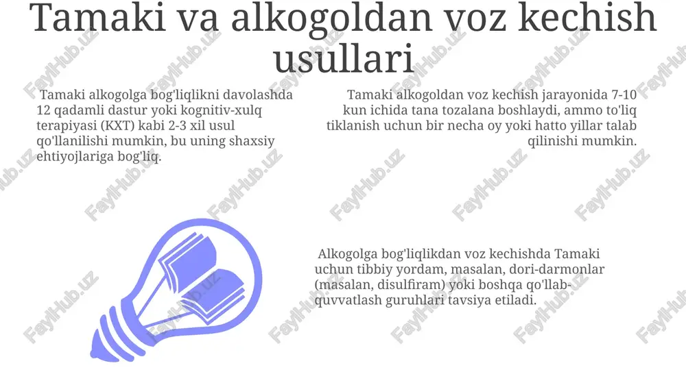 oilaviy zo‘ravonlik holatlarining 25% ga ko‘tarilishi va ish unumdorligining 15% ga pasayishi kuzatilgan. tamaki mahsulotlari reklamalari va alkogol sotish joylarining ko'payishi yoshlar orasida alkogol va tamaki iste’molini 10-15% ga oshirganligi kuzatilgan, bu esa ijtimoiy tarbiya tizimiga salbiy ta’sir qiladi. tamaki va alkogol iste'molining oldini olish strategiyasi tamaki iste’molining oldini olishda 15-24 yoshdagi yoshlar orasida profilaktika dasturlarini keng miqyosda qo‘llash, ularning xavf omillarini aniqlash va salomatlikka ta’sirini tushuntirish samarali bo‘ladi. maktablarda va oliy o‘quv yurtlarida tamaki va alkogolga qarshi ta’lim dasturlarini joriy etish, yoshlarning 70% dan ortig‘ini qamrab olish orqali salbiy oqibatlarni oldini olishga yordam beradi. tamaki va alkogol iste’molini kamaytirish bo‘yicha ommaviy axborot vositalaridan foydalanish, 30% ga yaqin aholiga ta’sir ko‘rsatadigan ijtimoiy reklamalarni yaratish muhimdir. tamaki va alkogolli ichimliklar tarixi mustaqillikdan keyingi davrda tamaki hududida pivo va sharob kabi alkogolsiz ichimliklar ishlab chiqarish va iste’mol qilish bozorining rivojlanishi 20% ga oshdi. sovet davrida tamaki hududida alkogol mahsulotlari ishlab chiqarish va …