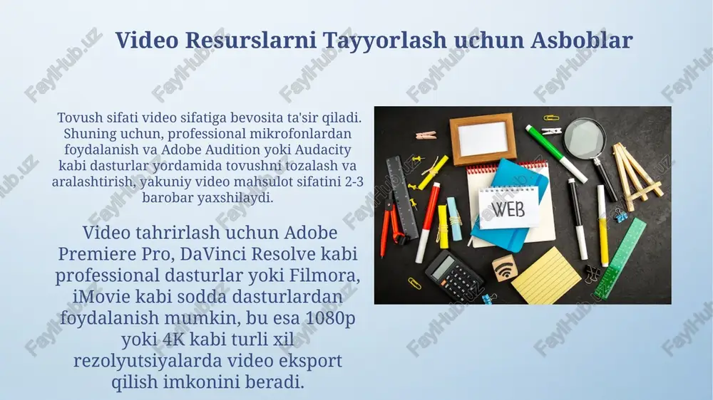 video resurslarni tayyorlash uchun asboblar - Page 3