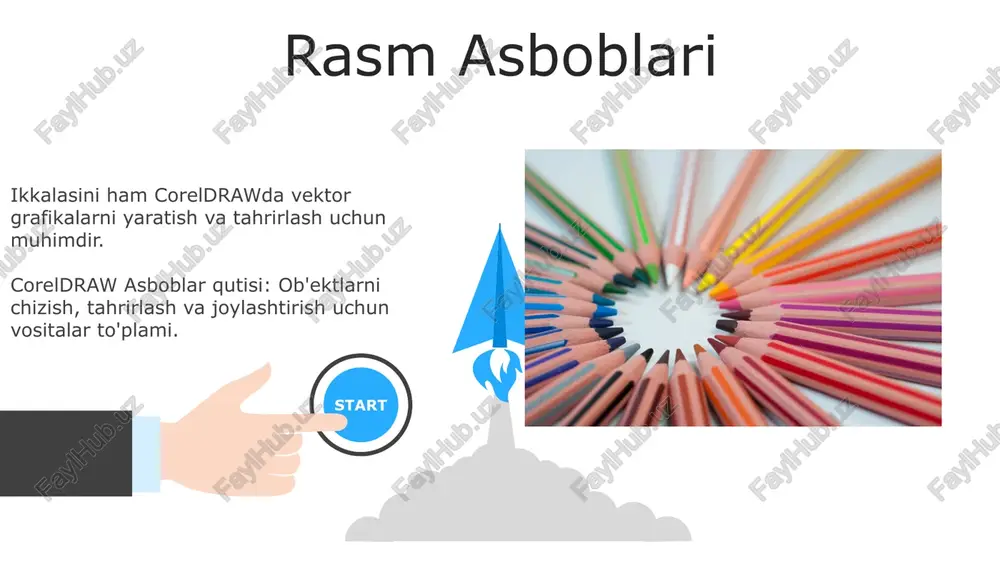 ilan ishlash uchun vizual va intuitiv usulni taklif etadi. asboblar qutisini sozlash ish oqimini shaxsiylashtirish uchun vosita xususiyatlarini sozlang. asboblarni qo'shish, olib tashlash va qayta joylashtirishni osonlashtirish. to'ldirish vositalari rang, shaffoflik va aralashtirish rejimlari kabi to'ldirish xususiyatlari uchun boshqaruv elementlarini taqdim etadi. to'ldirish uchun suv toshqini, interaktiv to'ldirish va boshqa variantlarni taklif etadi. e'tiboringiz uchun rahmat @taqdimot_robot image5.jpg image6.jpg image7.jpg image8.jpg image9.jpg image10.jpg image11.jpg image12.jpg image13.jpg image14.jpg image15.jpg image16.jpg image17.jpg image18.jpg image19.jpg image20.jpg image21.jpg image1.jpeg image2.jpeg image3.jpeg image4.jpeg