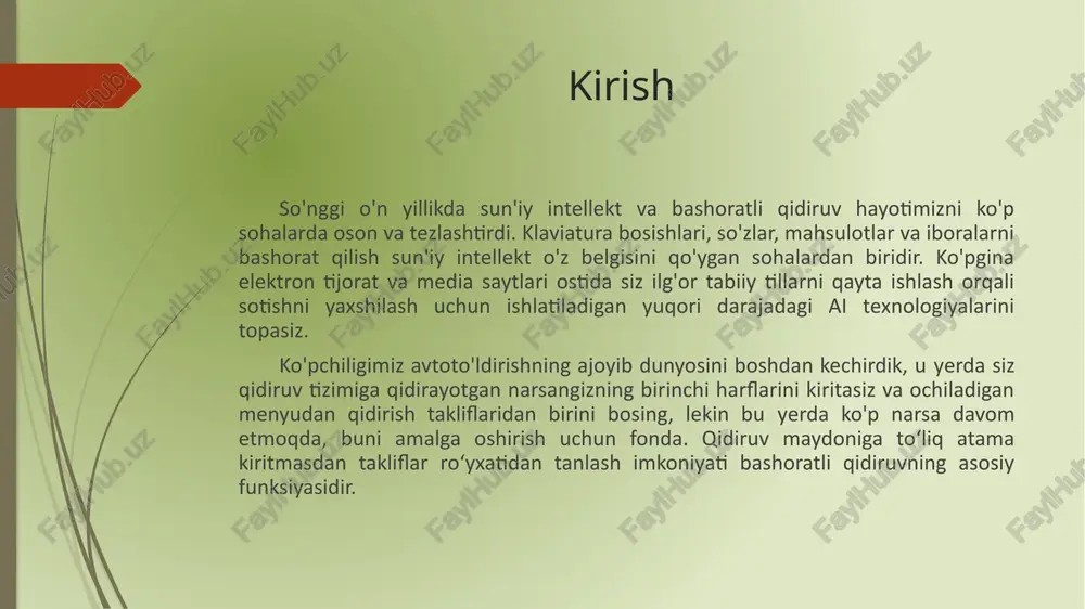 hun ushbu matn maydoniga !ref ni kiritishingiz mumkin! tezkor qidiruv - bashoratli qidiruvning qarindoshi. foydalanuvchi so'rovni yozganda, natijalar deyarli real vaqtda ko'rsatiladi. tezkor qidiruv har bir tugmani bosish bilan yangi qidiruvni amalga oshiradi, bu esa kashfiyotni vizual ravishda oshirish orqali qidiruv tajribasini yaxshilaydi. vizual saytlar, masalan, mahsulot fotosuratlari bilan elektron tijorat saytlari haqiqatan ham foyda keltirishi mumkin, chunki tezkor qidiruv xaridorlarga natijalarni tezroq skanerlash imkonini beradi. prefiks qidiruvi bilan matn terish xatolarini qayta ishlash radix daraxti boshqa narsa uchun ishlatiladi: prefiks qidiruvi. kimdir har bir belgini yozganda, prefiks qidiruvi natijalarni olishimizga yordam beradi; u atama boshidan foydalanib hujjatlarni saralashni va moslashni boshlaydi. agar siz "t" ni yozsangiz, prefiks qidiruvi "tost" yoki "toster" uchun natijalarni oladi; dvigatel bu atamalarning ikkalasida ham "t" prefiksi mavjudligini bilishi kerak. bu yondashuv, shuningdek, muqobil imlo (masalan, "kulrang" yoki "kulrang") va matn terish xatolari ("iphone" o'rniga "iphxne") bilan ham yordam beradi. matn xatosiga tolerantlik deb ham …