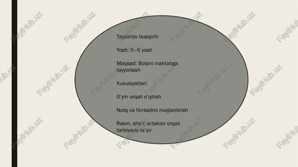 5–9-sinflarni o‘z ichiga olgan bosqich bo‘lib, o‘quvchilarga fan asoslarini chuqur o‘rgatish va mustaqil fikrlashni rivojlantirishga qaratilgan. eshitishida nuqsoni bo‘lgan bolalar toifasini tasniflashda, birinchi navbatda, eshitish nuqsonining turli darajalari va turlari inobatga olinadi. eshitish nuqsonlari eng avvalo ikki asosiy guruhga bo‘linadi: sensonevral nuqsonlar — bu eshitishning tizimli yomonlashuvi, bu esa tovushlarni faqat qisman yoki noto‘g‘ri qabul qilishni anglatadi. eshitishning muhim nuqsonlari esa, odatda, ovozning sifatsizligi yoki tizimning yomon ishlashidan kelib chiqadi, bu esa bolalarning umumiy rivojlanishiga sezilarli ta’sir ko‘rsatadi. odatda, asosiy ta’limga 10–15 yoshdagi o‘quvchilar qamrab olinadi. maqsad va vazifalar fanlar bo‘yicha chuqur bilim berish.mustaqil fikrlash va tahlil qilish ko‘nikmalarini rivojlantirish. ijtimoiy mas’uliyat va fuqarolik pozitsiyasini shakllantirish.kasb tanlashga yo‘naltirish. o‘quv fanlari ona tili va adabiyot. matematika. fizika, kimyo, biologiya. tarix, geografiya. chet tillari. informatika. metodik yondashuvlar nazariy va amaliy mashg‘ulotlar. laboratoriya ishlari. loyihaviy faoliyat. mustaqil izlanishlar. o‘qituvchining roli bu bosqichda o‘qituvchilar fanga ixtisoslashgan bo‘lib, har bir fan bo‘yicha alohida o‘qituvchilar dars …