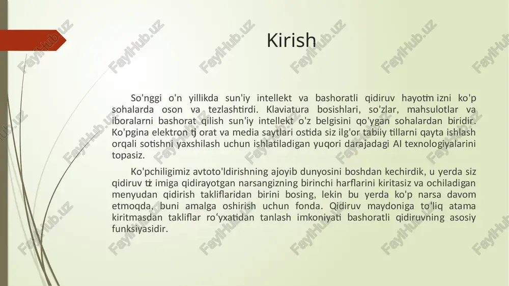 own dan sukut boʻyicha ishlatiladi. oʻquv qoʻllanmalar, hujjatlar va bozor takliflarimizni tezda qidirish va havolani kiritish uchun ushbu matn maydoniga !ref ni kiritishingiz mumkin! tezkor qidiruv - bashoratli qidiruvning qarindoshi. foydalanuvchi so'rovni yozganda, natijalar deyarli real vaqtda ko'rsatiladi. tezkor qidiruv har bir tugmani bosish bilan yangi qidiruvni amalga oshiradi, bu esa kashfiyotni vizual ravishda oshirish orqali qidiruv tajribasini yaxshilaydi. vizual saytlar, masalan, mahsulot fotosuratlari bilan elektron tijorat saytlari haqiqatan ham foyda keltirishi mumkin, chunki tezkor qidiruv xaridorlarga natijalarni tezroq skanerlash imkonini beradi. prefiks qidiruvi bilan matn terish xatolarini qayta ishlash radix daraxti boshqa narsa uchun ishlatiladi: prefiks qidiruvi. kimdir har bir belgini yozganda, prefiks qidiruvi natijalarni olishimizga yordam beradi; u atama boshidan foydalanib hujjatlarni saralashni va moslashni boshlaydi. agar siz "t" ni yozsangiz, prefiks qidiruvi "tost" yoki "toster" uchun natijalarni oladi; dvigatel bu atamalarning ikkalasida ham "t" prefiksi mavjudligini bilishi kerak. bu yondashuv, shuningdek, muqobil imlo (masalan, "kulrang" yoki "kulrang") …