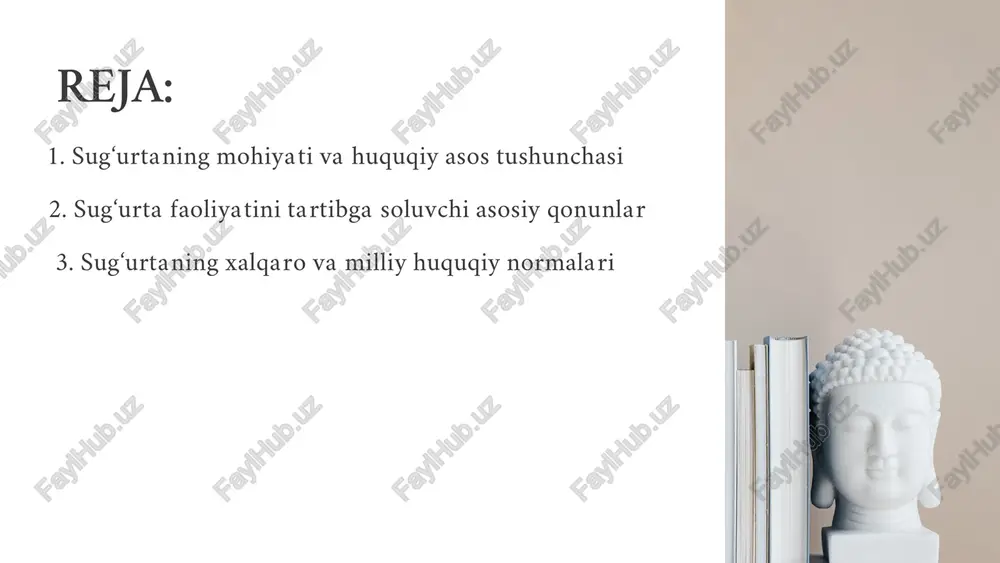 ‘urta qonun hujjatlariga asosan majburiy hisoblanadi. har bir fuqaro yoki tashkilot majburiy ravishda amalga oshirishi shart bo‘lgan sug‘urta turi. misollar: avtotransport vositalarining fuqarolik javobgarligini majburiy sug‘urtalash, mehnat muhofazasi sug‘urtasi. fuqarolik kodeksi (xiv bob) 📄 sug‘urta shartnomasi tuzish tartibi sug‘urtalovchi va sug‘urtalanuvchi o‘rtasida yozma shartnoma tuziladi. unda sug‘urtaning turi, sug‘urta summasi, to‘lov muddati, shartlar va muddatlar ko‘rsatiladi. ⚠️ sug‘urta hodisasi va zararlarni qoplash sug‘urta hodisasi — sug‘urtalanuvchi tomonidan sug‘urta to‘lovi olinishi mumkin bo‘lgan real voqea. hodisa sodir bo‘lsa, sug‘urtalovchi hujjat asosida zararni qoplaydi. 🤝 tomonlarning huquq va majburiyatlari sug‘urtalovchi: to‘lovni vaqtida amalga oshirishi, hodisani tekshirishi kerak. sug‘urtalanuvchi: haqiqatga to‘g‘ri ma’lumot berishi va xavfni yashirmasligi shart. 📌 xulosa: fuqarolik kodeksi sug‘urta munosabatlarini qonuniy, adolatli va shaffof yuritishni kafolatlaydi. majburiy sug‘urtalar to‘g‘risidagi qonunlar o‘zbekistonda ayrim sug‘urta turlari qonun asosida majburiy etib belgilangan bo‘lib, ular jamiyat va iqtisodiy xavfsizlikni ta’minlashga xizmat qiladi. 🚗 avtotransport vositalari uchun javobgarlik sug‘urtasi har bir avtomobil egasi boshqa shaxslarga …