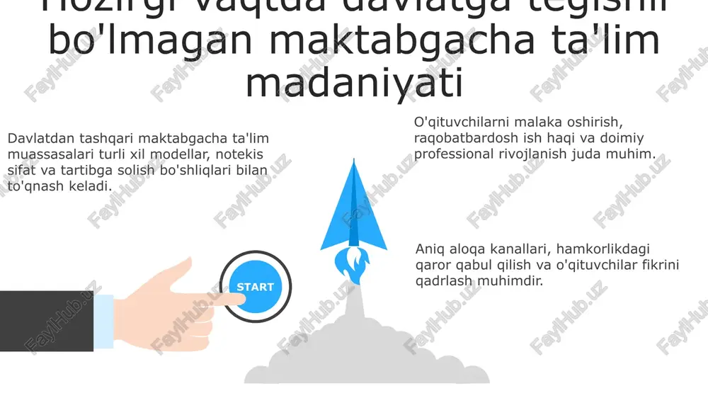 ituvchilar o'rtasida hamkorlikni rivojlantirish uchun aloqa va resurslarni baham ko'rish. ochiq muloqot, hurmat va birgalikda qaror qabul qilish madaniyatini rivojlantiring. o'qituvchilarning malaka va bilimlarini oshirish uchun professional rivojlanish imkoniyatlarini targ'ib qilish. 06 05 04 03 02 o'sish mentaliteti 01 02 o'qituvchilar o'rtasida hamkorlik va ochiq muloqotni rivojlantirish. tanqid, o'ziga qarash va takomillashtirish madaniyatini targ'ib qiling. 03 doimiy o'rganish va professional rivojlanishni rag'batlantiring. e'tiboringiz uchun rahmat @taqdimot_robot image1.jpeg image2.jpeg image3.jpeg image4.jpeg