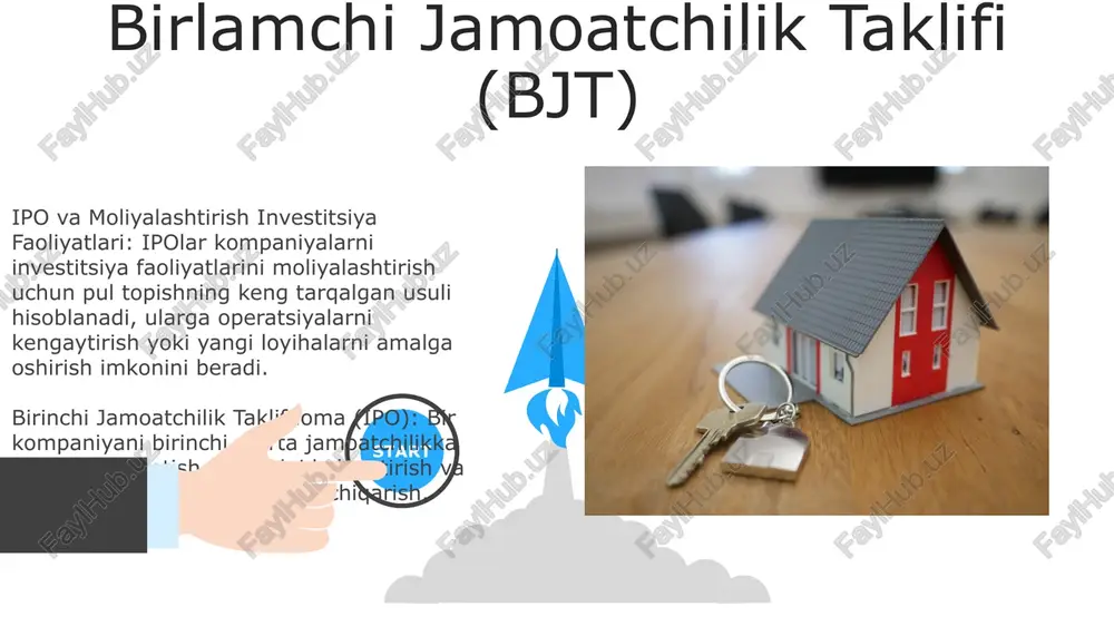 qarz moliyalashtirish: qarzga pul olish orqali, odatda kreditlar yoki obligatsiyalar orqali kapitalni jalb qilish. qarz moliyalashtirish investitsiya faoliyatini moliyalashtirish manbai bo'lishi mumkin. u kengayish, sotib olish va qarzga olingan sotib olish uchun kapital taqdim etadi. mezzanine moliyalashtirish odatda kuchli o'sish potentsialiga ega bo'lgan kompaniyalar uchun qo'llaniladi. mezzanine moliyalashtirish naqd pul oqimi tahlili investitsiya faoliyati mol-mulk yoki uskunalar kabi aktivlarni sotib olish yoki sotishga qaratilgan. moliyalashtirish faoliyati qarz yoki aksiyalar orqali mablag'larni jalb qilishni o'z ichiga oladi. moliyalashtirish faoliyati qarz yoki aksiyalar orqali mablag'larni jalb qilishni o'z ichiga oladi. kraudfanding investitsiya faoliyatini moliyalashtirish loyihalar yoki korxonalarga investitsiya qilish uchun mablag'larni ta'minlashni o'z ichiga oladi. kravdfunding investitsiya faoliyati uchun moliyalash manbai bo'lishi mumkin, bu esa shaxslarga o'zlariga yoqadigan loyihalarda qatnashish imkonini beradi. aktivlarga asoslangan moliyalashtirish investitsiya faoliyatini moliyalashtirish: o'sish yoki kengayish uchun aktivlar sotib olish uchun mablag'larni olish. aktivlarga asoslangan moliyalashtirish: kompaniya aktivlarini garov sifatida ishlatib moliyaviy mablag'larni ta'minlash. e'tiboringiz uchun rahmat …
