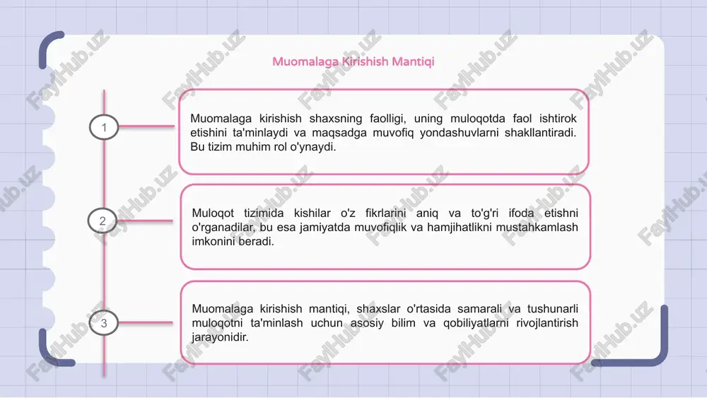 hish va tarmoqlanish orqali shaxs o'z imkoniyatlarini oshiradi. tavsiyalar sifatida, alkogol va dorilardan uzoq turish tavsiya etiladi. shuningdek, muntazam treninglar va psixologik yordam shaxsning xulq-atvorini yaxshilaydi. bunday amaliyotlar yordamida muomala tizimi yanada mustahkamlanadi va samarali bo'ladi. e’tiboringiz uchun rahmat