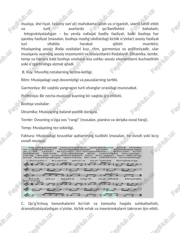 o‘nikmalarini shakllantirish va rivojlantirishga yordam beradi. buning uchun mashg‘ulot davomida turli imkoniyatlardan foydalanish zarur: – bolalarga o‘zlari istagan rolni tanlashga imkon berish; – bosh rolga faol bolalar bilan birga uyatchan va tortinchoq bolalarni ham jalb etish; –ixtiyoriy tanlov asosida rol taqsimlash (bolalar tarbiyachi qo‘lidan personajlarning nomi yozilgan ixtiyoriy kartochkani tanlaydilar); – hamma bolalar tomonidan tomosha qahramonlarini navbat bilan almashib ijro etish. bolalarning ota-onalari bilan birgalikda teatrlarga tashrifi. bolalikdanoqbolalarni teatr san’ati bilan tanishtirish mumkin. ota-onalarning bolalarni san’at bilan tanishtirish jarayonida ehg muhim vazifalari – farzandlarida tomoshabin madaniyatini shakllantirishlari kerak. xulosa xulosa oʻrnida aytadigan boʻlsak, bu madaniyat quyidagilardan iborat: teatr san’atining xususiyatlarini bilish; teatr badiiy obrazini yaratish jarayonida tomoshabinning rolini tushunish; sahna harakati jarayonida aktyorlar bilan o‘zaro munosabat ko‘nikmalarini egallash.teatrlashtirilgan o‘yinlar-srektakllar va teatrlashtirilgan tomoshalar. teatr o‘yinlari va harakatlar bolalarda katta qiziqish uyg‘otadi. teatr o‘yinlarining bolaning shaxsiga ko‘r qirrali ta’siri ularni kuchli redagogik vosita sifatida ishlatishga imkon beradi. o‘yin davomida bola o‘zini erkin …