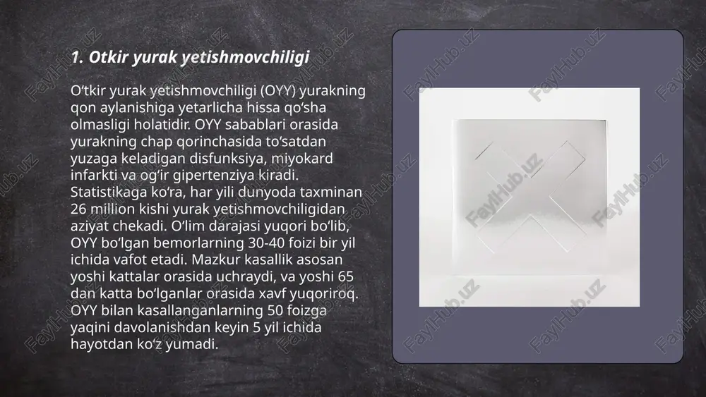 i davolashdir. u turli xil kasalliklar, jumladan, yuqumli, surunkali va o‘tkir kasalliklar uchun qo‘llanadi. o‘zbekiston farmatsevtika sanoati 2020 yilda 14,5 trln so‘mlik dorilar ishlab chiqardi. aholining dori-darmonlarga bo‘lgan ehtiyoji o‘sishi tufayli iste'mol hajmi yiliga o‘rtacha 7-10% ga oshmoqda. davolashda qo'llaniladigan dorilar ikki turga bo'linadi: retseptli va retseptsiz beriladigan dorilar. 2022 yilda o‘zbekistonda 5000 ga yaqin dorixonalar xizmat ko‘rsatdi. raqamli sog‘liqni saqlash tizimlari dorilarni taqsimlash va monitoring qilishni yanada samarali qilishni maqsad qilgan." ... t.me/slaydai_bot 7. gidrodinamikaning boshqarilishi gidrodinamikaning boshqarilishi suyuqlik va gazlarning harakati va ularning mexanik xususiyatlari ustidan nazoratni o'rganadi. bu sohada ko'p turdagi texnologiyalar qo'llaniladi, jumladan oqimlarni yo'naltirish va tezligini o'zgartirish. sanoatda gidrodinamika boshqaruvi nasos sistemalari, turbinalar va gidravlik tizimlarda qo'llaniladi. gidrodinamikaning matematik modellari orqali to'lqinlar harakati, stabilizatsiya va optimizatsiya masalalari hal etiladi. 1970-yillardan boshlab kompyuter simulyatsiyalari bu sohaga o'zgarishlar kiritdi. gidrodinamikani uzoq muddatli optimallashtirish iqtisodiy va ekologik jihatdan samarali bo'lishi uchun muhimdir. oqsilarning tuzilishi va boshqa biologik tahlillarda …
