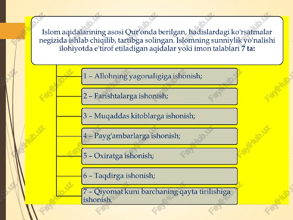 yirik maktabi moturidiylik ham mustaqil ravishda taraqqiy etdi. ash'ariylar maktabi asosan shofi'iylar orasida tarqalgan bo'lsa, moturidiylik ko'proq hanafiylik doiralarida ko'plab tarafdorlarga ega bo'ldi va xususan, movarounnahr musulmonlarining asosiy aqidasiga aylandi. 13 asrdan ilmi kalom ibn sino asos solgan sharq falsafasi bilan yaqinlasha boshladi. natijada, ibn xaldun ta'biri bilan aytganda, kalom va falsafani bir biridan ajratish mushkul bo'lib qoldi. bu hol baydoviy (1286 y. v.e.), isfahoniy (1349 y. v.e.), ijiy (1355 y. v.e.), taftazoniy (1390 y. v.e.), jurjoniy (1413 y. v.e.)lar ijodida o'z ifodasini topdi. yangi va eng yangi davrlarda jamoliddin afg'oniy, muhammad abdu, ahmad amin, hasan hanafiy kabi musulmon islohotchilarining asarlarida kalom va ayniqsa, mu'taziliylar g'oyalari mafkuraviy asos vazifasini bajarib keldi. vaqt o'tishi bilan islom olamida faqat ahli sunna va jamoaning ilmi kalom bo'yicha ta'limotlari hukm suradigan bo'ldi. falsafa va boshqa fikriy mazhablar chiqqanidan so'ng ilmi kalom istilohining o'zi ham iste'moldan chiqib ketdi. іmop, shirk, kufr, qiyomat, jannat va do'zax …