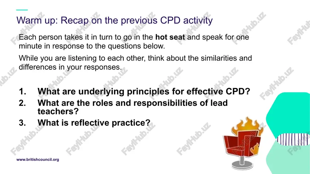 il.org 11 starting next week, add to all my lesson plans a starter phase in which i share the lesson learning outcomes with my learners. improve my lesson plans. targets that teachers set for themselves must be smart! formulate at least two targets for your own teaching based on your learning from the session, to plan the actions to achieve these targets. action plans to be recorded in your cpd journals. www.britishcouncil.org homework! before cluster school session two (28.02) all teachers have to start doing a pre-session task today (07.02) in order to complete school-based cpd session two (21.02) at schools. a pre-session task: teachers read this text: (https://www.teachingenglish.org.uk/professional-development/teachers/assessing-learners/magazine/vicky-saumell-using-rubrics-assess). while reading teachers make notes in response to the following questions: what do you think of ‘weighted’ rubrics, giving more points for more important criteria? which criteria would you give more weight, or points, for and why? 2. teachers create an …