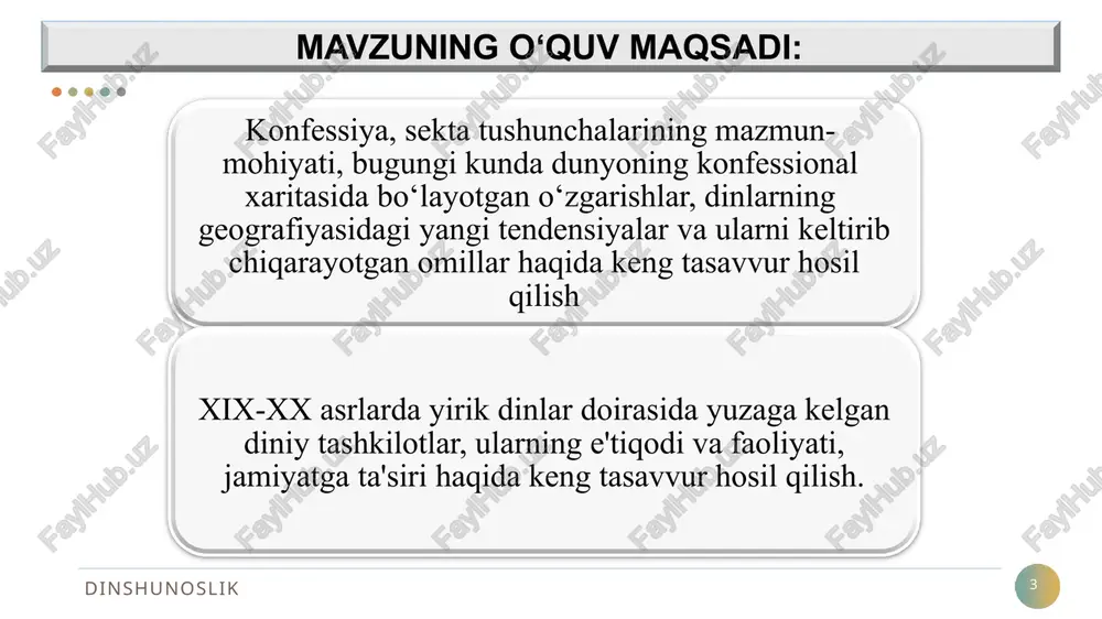 », «vissarion oxirgi ahdi cherkovi», «oq birodarlar»; sayentologik kultlar – «xristian ilmi», «ron xabbard sayentologiya markazi», «kloneyd», «oq ekologlar» harakati; dinshunoslik 10 sektalar “sekta”so‘zi, eng umumiy ma'noda, muayyan diniy, siyosiy yoki falsafiy qarashlarga ergashuvchilar guruhini anglatadi. “diniy sekta” deganda ma'lum bir dindagi rasmiy aqidalarga zid ravishda ajralib chiqqan yoki mavjud dinlar va konfessiyalarga umuman aloqasi bo‘lmagan holda din bayrog‘i ostida faoliyat ko‘rsatadigan guruhlar tushuniladi. dinshunoslik 10 sektalar bugungi kunda har ikkala yo‘nalishga mansub bo‘lgan ko‘plab sektalar faoliyat ko‘rsatmoqda. mutaxassislar ularning sonini taxminan 5000 atrofida, deb ko‘rsatadilar. dinshunoslik 10 soxta xristianlik harakatlari zamonaviy voqelik diniy-ekstremistik xarakterdagi sektalarning inson ongi va qalbi uchun kurash yo‘lidagi faoliyatining jonlanishi kuzatilayotganini ko‘rsatmoqda. qo‘shni davlatlarda "bogorodichiy sentr", "serkov' ob'edineniya", "serkov' isusa", "serkov' novogo zaveta", "beloe bratstvo", "bojestvenniy orden pervogo angela" kabi o‘nlab diniy sektalar noqonuniy ravishda faoliyat olib bormoqda. dinshunoslik 10 satanizm "satanizm" deb ataladigan sekta ham keng tarqalgan. ayrim ma'lumotlarga ko‘ra, o‘ta xavfli bo‘lgan bu …