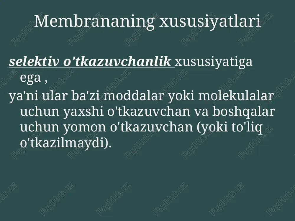 shu bilan birga, hujayraning normal ishlashi uchun sitoplazmada va tashqi muhitda k + va na + ionlarining ma'lum nisbatini saqlab turish muhimdir. natriy-kaliyli nasos natriy-kaliy nasosi na + ni hujayradan, k + ni esa hujayra ichiga faol ravishda haydab chiqaradi. uning ishi hujayra hayoti uchun zarur bo'lgan barcha energiyaning uchdan bir qismini tashkil qiladi. nasos - transmembrana oqsili, uning konformatsiyasi 2 k + ionlarini hujayra ichiga va 3 na + ionlarini hujayradan tashqariga chiqaradi natriy-kaliyli nasos ishlashning bir tsiklida nasos hujayradan tashqariga chiqadi 3 na + va 2 k + da nasoslar atp molekulasining bitta yuqori energiyali bog'lanishining energiyasi tufayli. faol transport endositoz - bu hujayra tomonidan makromolekulalarning so'rilishi jarayoni. endositoz paytida plazma membranasi invaginatsiya hosil qiladi, uning qirralari birlashadi va sitoplazmaga pufakchalar - endotsitik vakuolalar chiqariladi . faol transport fagotsitoz - yirik zarrachalarni ushlash va singdirish (masalan, limfotsitlar, protozoa va boshqalarning fagotsitozi). pinotsitoz - suyuqlik tomchilarini unda erigan moddalar …