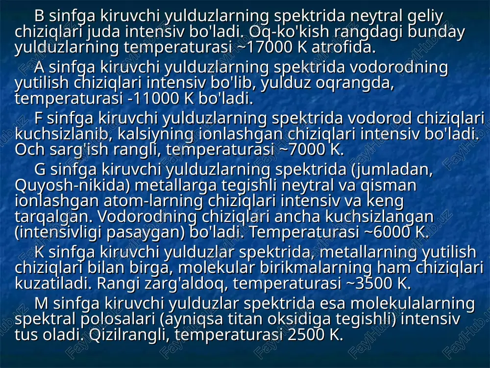 yulduzlarning spektri va spektral sinflari - Page 3