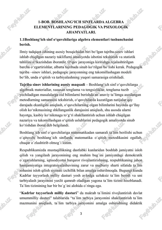 lar yaratish” vazifasini hal qilish takidlab o`tilgan. metodik masalalar har bir darsda yuzaga keladi, shu bilan birga odatda, ular bir qiymatli yechimga ega emas. o`qituvchi darsda yuzaga kelgan metodik masalaning mazkur o`quv vaziyati uchun eng yaroqli yechimini tez topa olishi uchun bu soxada yetarlicha keng tayyorgarlikka ega bo`lishi talab etiladi. boshlang`ich ta`lim metodikasi o`qitish vositasi sifatida mavjud didaktik o`yinlar mantiq ilmi va matematik nuqtai nazaridan mazmunan yetarli emasligi tufayli didaktik o`yinlardan foydalaniladi va o`rganilgan materialni faqat mustaxkamlash vositasi sifatida foydalaniladi. matematika boshlang`ich ta`lim metodikasining predmeti quyidagilardan iborat: 1.matematika o`qitishdan ko`zda tutilgan maqsadni aniqlab asoslash (nima uchun matematika o`qitiladi, o`rgatiladi) 2. matematika o`qitish mazmunini ilmiy ishlab chiqish (nimani o`rgatish) bir tizimga keltirilgan bilimlar darajasini o`quvchilarining yosh xususiyatlariga mos keladigan qilib qanday taqsimlansa, fan asoslarini o`rganishda izchillik ta`minlanadi, o`quv ishlariga o`quv mashg`ulotlari beradigan yuklama bartaraf qilinadi, ta`lim mazmuni o`quvchilarning aniq bilim olish imkoniyatlariga mos keladi. 3.o`qitish metodlarini ilmiy ishlab chiqish (qanday o`qitish …