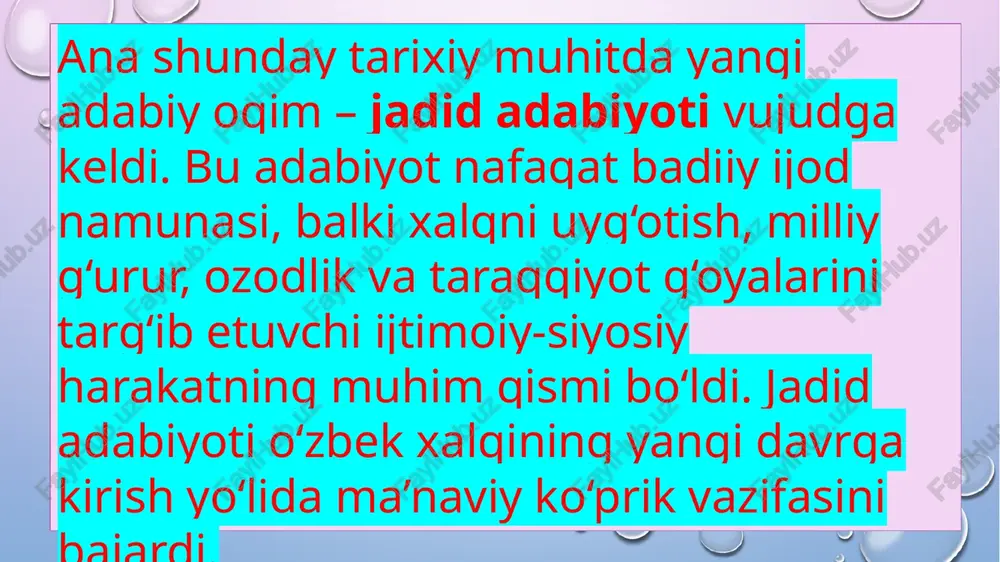 xx asr boshlarida jadid adabiyoti shakllanishi - Page 3
