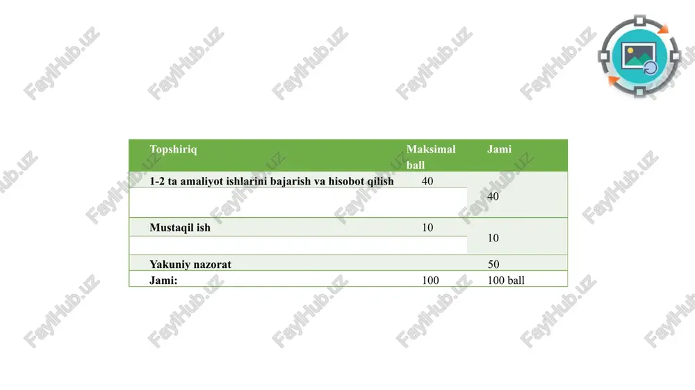 ish va tiklash ochiq tadqiqot muammosi bo'lib qolmoqda. tasvir fotosurat rasm https://www.javatpoint.com/whats-the-difference-between-an-image-a-photo-and-a-picture rasm nima? rasm - bu oyna, obyektiv yoki kamera kabi optik qurilma tomonidan aks etgan obyekt, shaxs yoki sahnaning vizual ko’rinishi. ushbu tasvir ikki o'lchovli (2d) bo’lsa-da, uch o'lchovli (3d) ob'ekt yoki sahnaning cheksiz ko'p proyeksiyalaridan biriga mos keladi. buxoro amiri olim xon 1911-yil (sergey prokudin) 12 raqamli rasm nima? raqamli rasm - bu ikki o'lchovli rasmning cheklangan miqdordagi nuqtalardan foydalangan holda tasviri, odatda rasm elementlari, pels yoki piksellar deb ataladi. har bir piksel bir yoki bir nechta raqamli qiymatlar bilan ifodalanadi: monoxrom (kulrang) tasvirlar uchun piksel intensivligini ifodalovchi bitta qiymat (odatda [0, 255] diapazonda) etarli; rangli tasvirlar uchun odatda uchta qiymat (masalan, qizil (r), yashil (g) va ko'k (b) miqdorini ifodalovchi) talab qilinadi. buxoro amiri olim xon 1911-yil (sergey prokudin) 13 phantom (usa) — peter lik, $6.5 million on december 9, 2014, fine art photography peter lik …