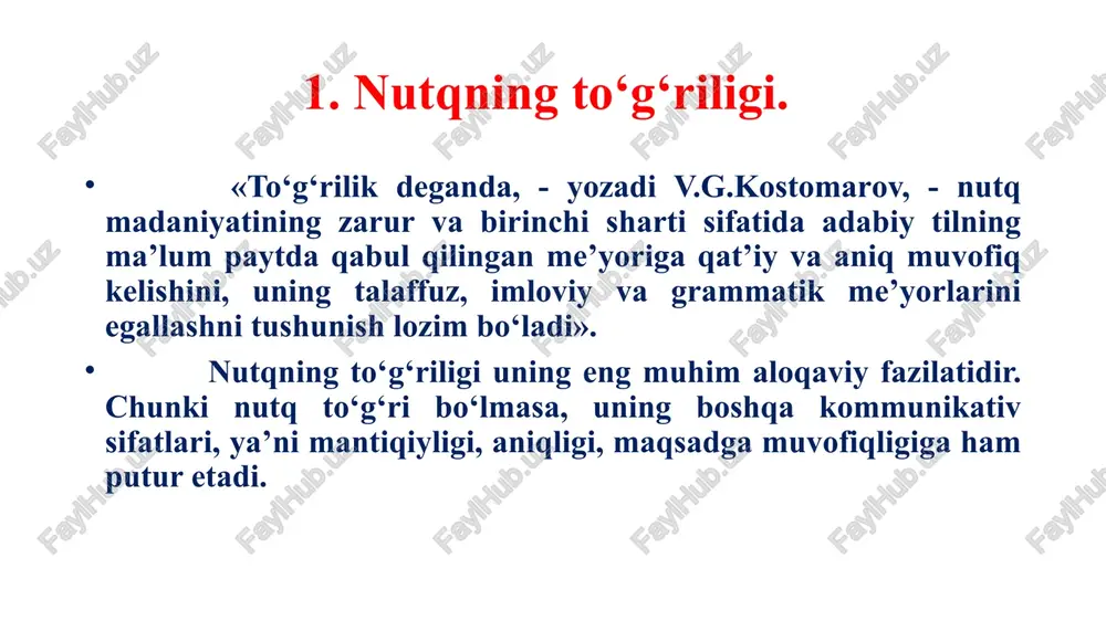 qlik ikki xil bo‘ladi: narsaning aniqligi va tushunchaning aniqligi. narsa aniqligi nutqda aks etgan mavjudlikning narsalar, hodisalar doirasi bilan nutq mazmunining munosabatida ko‘rinadi. nutqda mavjudlikning narsa va hodisalari to‘g‘ri aks etishi uchun notiq o‘zi so‘zlayotgan narsalarni yaxshi bilgan bo‘lishi lozim. nutq predmetini bilmaslik yoki chala bilish, shuningdek, ularni o‘rganishda loqaydlik qilish natijasida yuzaga kelgan noaniqlik yoqimsiz bo‘lib, tinglovchini ranjitadi. masalan: «na tashkilotchilik, na rahbarlik, na bilimdonlik qobiliyati bo‘lmagan kishi birdaniga kimning nazariga tushdi?» (gazetadan) nutqning aniqligi tabiat va jamiyatdagi narsa va hodisalar bilan ularning nutqdagi atamasi bo`lgan materiali o`rtasidagi mutanosiblikni taqozo qiladi: a) sinonimlardan o`rinli foydalanish; b) antonimlardan to`g`ri foydalanish; c) ko`chma ma’noli so`zlarni o`rinli qo`llash; d) so`z birikmalarini to`g`ri qo`llash; e) iboralarni to`g`ri qo`llash; aniq nutq yaratish so‘zlovchidan quyidagilarni talab etadi: a) tilning sinonimik imkoniyatlarini bilish va sinonimik qatorlardan kerakligini ajratib, nutqda qo‘llash; b) nutqda ishlatiladigan so‘zning anglatgan ma’nolarini har tomonlama bilish; v) so‘zning ko‘p ma’noligiga jiddiy e’tibor berish, …