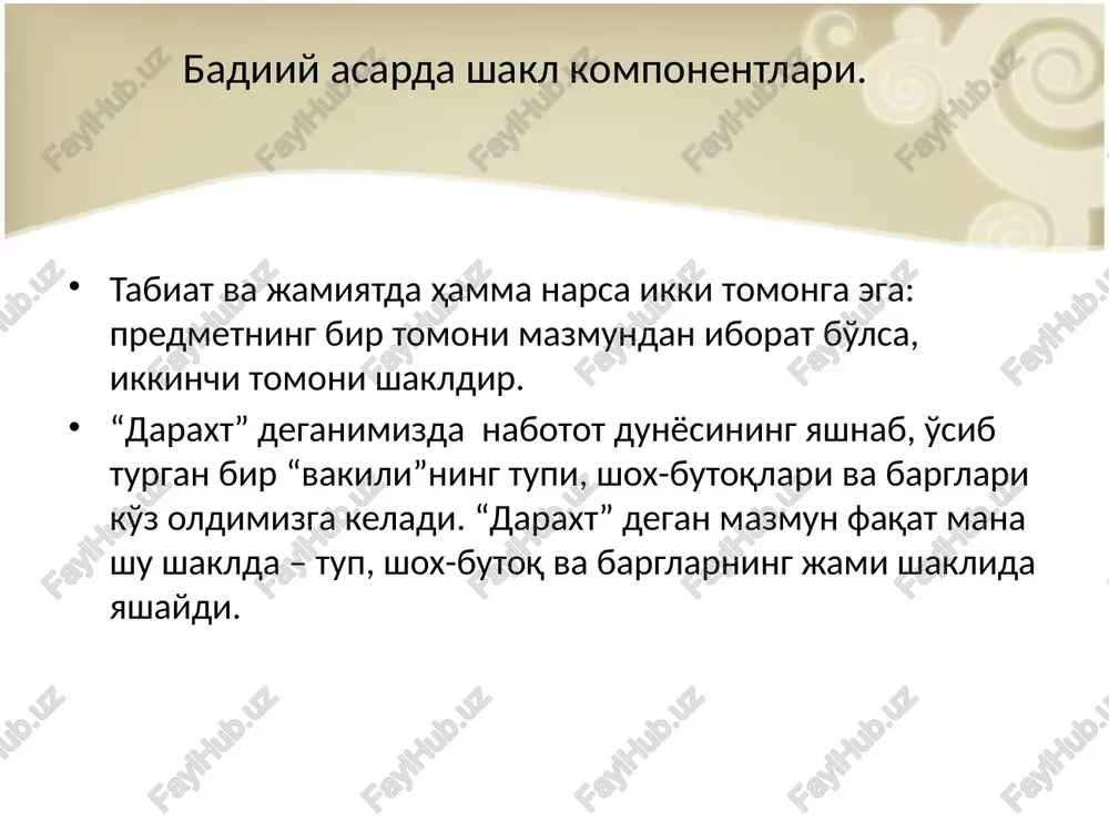 likni yuzaga keltiruvchi asosiy unsur hisoblanadi. demak, har bir badiiy asar qurilma – strukturasini motivlarsiz tasavvur etish mumkin emas. syujetning yuzaga kelishi motiv bilan chambarchas bog'liq ekan, motiv birlamchi ekanligiga shak-shubha yo'q. prolog nima? prolog – asar muqaddimasi, uning kirish qismi hisoblanadi. masalan, a.qodiriyning “o'tgan kunlar” romani quyidagi so'zlar bilan boshlanadi: “1264 hijriya, dalv oyining o'n ettinchisi, qishki kunlarning biri, tevarakdan shom azoni eshitiladir... darvozasi sharqi-janubga qarab qurilgan bu dongdor saroyni toshkent, samarqand va buxoro savdogarlari egallaganlar, saroydagi bir-ikki hujrani istisno qilish bilan boshqalari musofirlar ila to'la. saroy ahli kunduzgi ish kuchlaridan bo'shab, hujralariga qaytganlar, ko'p hujralar kechki osh pishirish bilan mashg'ul, shuning uchun kunduziga qaraganda, saroy jonli: kishilarning shaqillashib so'zlashishlari, xoxolab kulishlari saroyni ko'kka ko'targudek. saroyning to'rida boshqalarga qaraganda ko'rkamroq bir hujra, ana shu hujralarga kiyiz to'shalgan holda, bu hujrada qip-qizil gilam, ularda bo'z ko'rpachalar ko'rilgan bo'lsa, bunda ipak va adras ko'rpalar, narigilarida qora chiroq sasiganda, bu hujrada sham …