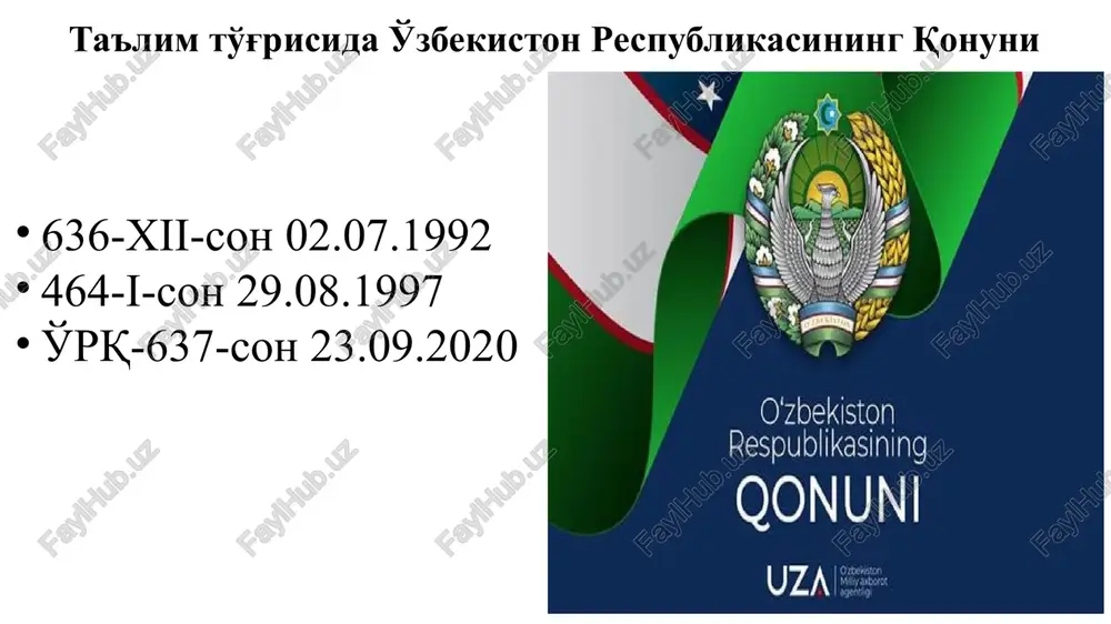 solinsa, qabul qiladi, qayoqqa bukilsa, egiladi. agar yaxshilikka o'rgatilsa, shu bilan o'sadi va dunyoyu oxiratda saodatga erishadi. uning sa­vobiga ota-onasi ham, har bir muallimu ustozlari ham sherik bo'ladilar. agar yomonlikka odatlantirilsa, hayvonlardek o'z holiga tashlab qo'yilsa, oxir-oqibat halok bo'ladi. gunohi esa uning tarbiyasi uchun javobgar bo'lganlarning gardaniga tushadi”. «kitoblarni yoqishga qaraganda ham, qo'rqinchli jinoyatlar bor. masalan, ularni o'qimaslik». rey bredberi 1920 – 2012 yy «agar o'zbeklar boshqa ishlarga ham oshga kelgandek birlashib yig'ila olganlarida edi, dunyoda bundan qudratli millat bo'lmas edi» 2020 2016 2020 2016 2020 1 2016 metodik xizmat va ma'naviyat-ma'naviy ishlar takomillashtirildi 2020 metod birlashmalarning hujjatlari soni 9 ta uslubiy organ fan metodistlarining me'yoriy hujjatlari soni 6 ta 24 ta metodik xizmat ko'rsatish sinf rahbarlari ma'naviy-ma'rifiy ishlar bo'yicha direktor o'rinbosarlari ma'naviyat-ma'naviy ishlar 19 ta hujjat 10 ta hujjat metod birlashmalarning hujjatlari soni 5 ta uslubiy organ fan metodistlarining me'yoriy hujjatlari soni 3 ta 6 ta sinf rahbarlari ma'naviy-ma'rifiy …