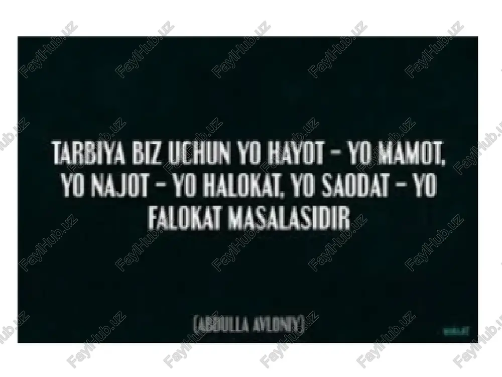 tarbiya biz uchun yo hayot - yo mamot, yo najot - Page 3