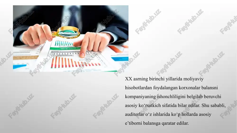 an. “o‘zbekiston respublikasi prezidenti farmonlari va qarorlari” nomli ikkinchi pog‘onada ushbu masala bo‘yicha tegishli qonunchilik asoslari beriladi. uchinchi pog‘onada ushbu masalaga oid tegishli qarorlar o‘zining aksini topishi kerak. 4-pog‘ona odatda, tashqi audit jarayonida qo‘llaniladigan standartlar va ularning xalqaro darajaga chiqishda katta ahamiyatga egaligi ko‘rsatilgan va ular asosida amalga oshirilgan auditorlik tekshiruvlari moliyaviy faoliyat auditi va moliyaviy hisobotlar auditi chet ellik investorlar va foydalanuvchilar uchun asos bo‘lib hisoblanadi. o‘zbekiston respublikasi auditorlik faoliyatining milliy standartlari ana shu xalqaro audit standartlari asosida ishlab chiqilgan va ushbu ishlar davom etirilmoqda. 5-pog‘onaga auditorlik faoliyatining milliy standartlari va iqtisodiyot va moliya vazirligi, boshqa tegishli vazirlik va qo‘mitalar tomonidan ularni tartibga solish uchun ishlab chiqilgan tegishli me’yoriy va uslubiy ko‘rsatmalarni kiritishimiz mumkin. huquqiy nuqtai nazardan ushbu bosqich hujjatlari asosan o‘zbekiston respublikasi adliya vazirligi tomonidan ro‘yxatdan o‘tgan yoki tegishli vazirlik va qo‘mitalar tomonidan tavsiya sifatida ishlab chiqilgan bo‘lishi mumkin. 6-pog‘onaga auditorlik tashkilotlarining ichki standartlariga qo‘yilgan talablar asosida har …