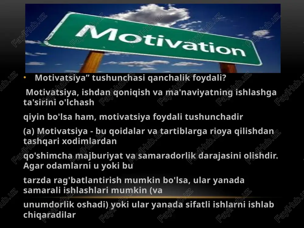 di: o'quvchilarni o'z ta'lim maqsadlarini shakllantirishga va ularga rioya qilishga undaydigan mustaqil ta'lim shakli ta'lim tashkiloti - bu tez o'zgaruvchan va noaniq muhitga javoban doimiy va strategik o'zgarish uchun bilimlarni egallash va almashish hamda barcha a'zolarining o'rganishiga yordam beradigan tashkilot. ta'lim tashkilotining asosiy jihatlari: • bilimlarni yaratish va uzatish • o'rganish imkoniyatlari sifatida xavf va muvaffaqiyatsizlikka toqat qilish. • muammoni hal qilishda tizimli, doimiy, jamoaviy va ilmiy yondashuv. ta'lim sxemasining samaradorligi turli darajalarda o'lchanishi mumkin 1-darajali tinglovchilarning olingan tajribaga munosabati. ular odatda mashg'ulotdan keyingi fikr-mulohaza shakllari yordamida o'lchanadi. 2-daraja stajyorning oʻrganishi (yangi koʻnikma va bilimlar): kurs davomida tinglovchilar nimani oʻrganganligining oʻlchovi, odatda kurs oxirida test oʻtkaziladi. 3-daraja treningdan keyin ishdagi xatti-harakatlarning o'zgarishi: mashg'ulotdan so'ng farqlarni aniqlash uchun ish usullari va natijalarini (mahsulotlar, xizmatlar, hujjatlar) kuzatish. 4-daraja ta'limning tashkiliy maqsadlarga/natijalarga ta'siri: ta'lim sxemasi sifat, samaradorlik, rentabellik, xodimlarni ushlab turish va boshqalar bo'yicha tashkilotning umumiy maqsadlariga hissa qo'shganligini aniqlash. 5-daraja yakuniy qiymat: …
