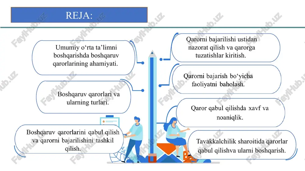 hollarda uni bartaraf qilish boʻyicha qabul qilingan qarorlar ana shunday qarorlar turkumiga kiradi. muntazam qarorlar belgilangan muddatlarda chiqariladi. masalan, o‘quv yili yakuniga doir qabul qilinadigan (oy, o‘quv yili choragi, yarim yillik, va yillik) qarorlar shunday qarorlarga misol boʻla oladi. iqtisodiy qarorlar siyosiy qarorlar texnikaviy qarorlar image1.png image2.png image3.gif image4.png image5.png image6.png image7.png image8.png image9.png image10.png image11.png image12.png image13.png image14.png image15.png image16.png image17.png image18.png image19.png image20.png image21.png image22.png image23.png image24.png image25.png image26.png image27.png image28.png image29.png image30.png image31.gif image32.png image33.png image34.png image35.png image36.png image37.gif image38.png image39.gif image40.png image41.gif image42.gif