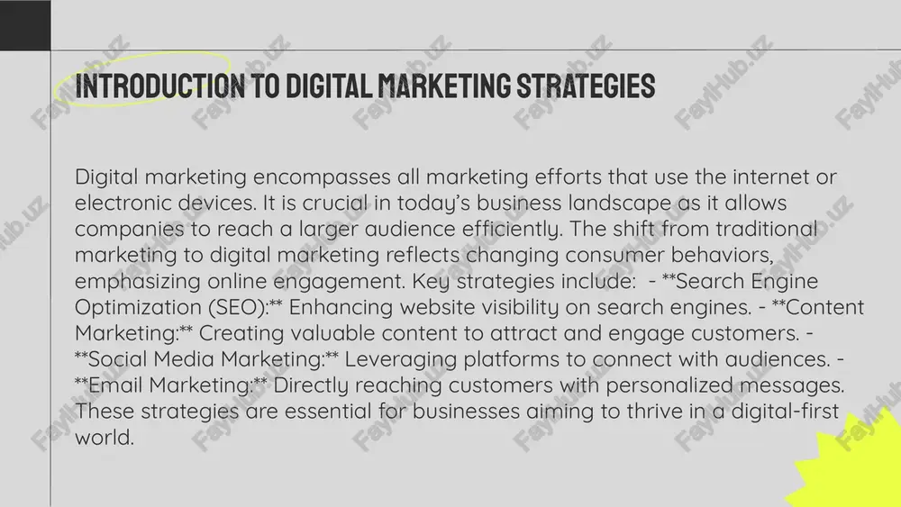 location, leading to improved overall performance. defining data analytics data analytics enhances marketing strategies by providing actionable insights. it allows marketers to segment audiences, personalize content, and predict future trends. by analyzing past performance data, businesses can refine their campaigns for higher engagement and conversion rates, ensuring resources are focused on the most effective tactics. enhancing marketing strategies data-driven decision-making is crucial in marketing as it reduces guesswork and increases accuracy. utilizing analytics allows marketers to make informed choices based on empirical evidence rather than intuition. this approach leads to better targeting, increased roi, and the ability to pivot strategies quickly based on real-time data. importance of data-driven decisions key metrics for marketing effectiveness measuring success in marketing campaigns key metrics include roi, cac, and conversion rate, which are vital for assessing the performance of marketing campaigns and making data-driven decisions. effective tools for tracking metrics are google analytics, customer …