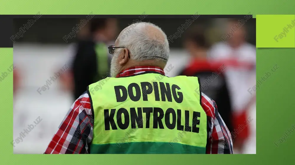 ha muhim vazifalarni bajaradi. • javobgarlik: doping ishlatgan sportchilarni jazolash sportning adolatli rivojlanishiga xizmat qiladi. musobaqalarda dopingni qo‘llash orqali sportchilarning o‘zlarini va boshqa raqobatchilarni xavf ostiga qo‘yishadi. • kelajakdagi rivojlanish: sportdagi dopingga qarshi kurashishda xalqaro hamkorlik va yangi texnologiyalarning joriy etilishi zarur. image2.png image3.png image4.jpeg image5.jpeg image6.jpeg image7.jpeg image8.png image9.png image1.png /docprops/thumbnail.jpeg