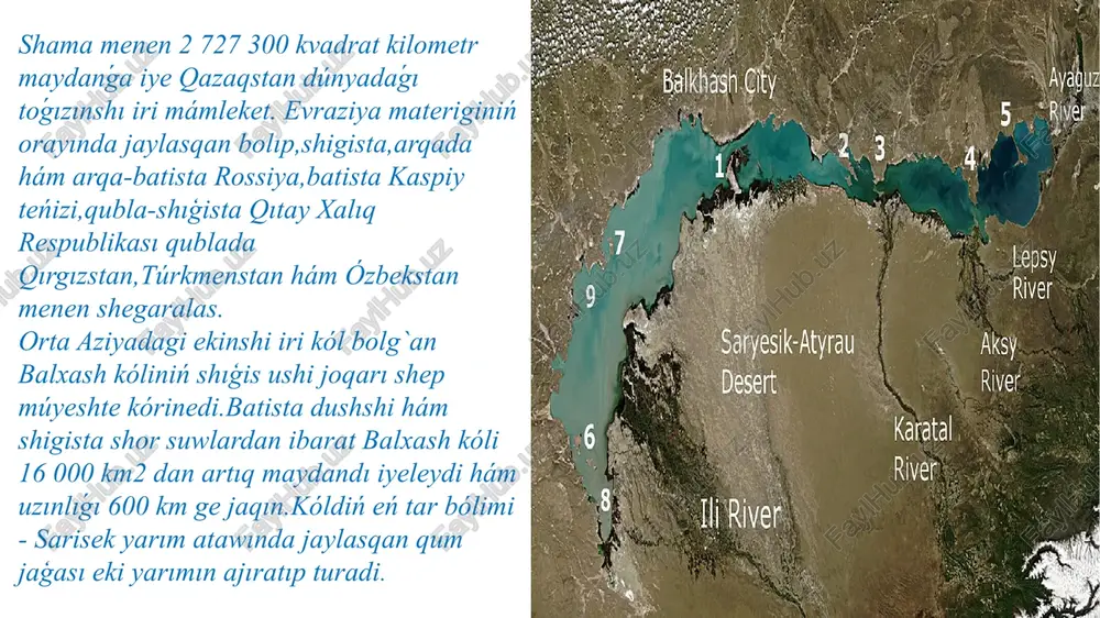 shlandırıwshı tásir kórsetedi. jasıl adırlar hám biyik shoqqılar menen qorshalǵan iskenderkól dem alıw hám tábiyat qoynına súńgiw ushın ájayıp orın. kól - tereń jerlerde toplangan tábiyiy suw basseyni.jerdiń barlıq klimat hám landshaft zonaları - ıssı,ortasha hám suwiq, kóp jawınlı yamasa qurgaqshıl rayonlarda bar.kópshilik kóller teńizge belgili bir dárya arqalı ótip túsedi.qurǵaqshıl jerlerde aqpaytuǵın kól de kóp.eń úlken aqpaytuģın kóller - kaspiy teńizi hám aral teńizi.kól ornınıń payda bolıwına qaray bir neshe túrge bólinedi.jerdiń ishki kúshleri tásirinde payda bolgan tektonikalıq kól úlken hám tereń boladı (kaspiy, joqarı kól,viktoriya,aral teńizi,guron,michigan,tanganika,nyasa, baykal,issıq kól).jer silkiniw nátiyjesinde dárya ańǵarına taw janbawırlarınıń qulap túsiwinen payda bolgan qulama (bógetli) kól (pamirdegi sarez kóli,jasılkól,zarafshan,basseynindegi iskenderkól,ázerbayjandagi gókkól hám basqalar) de tektonikalıq kól esaplanadı; vulkanlı kól sóngen vulkanlar kraterinde,lana qaplamalarınıń tereń, oyıs jerlerinde payda boladı;gidrogen kól dárya,teńiz hám jer astı suwları iskerligi nátiyjesinde payda boladı. gidrogen kól dárya qayırlarınıń oypat jerlerinde payda bolgan qayır kól,qaldıq ózek ornındaǵı kól,deltanıń oypat jerlerinde …