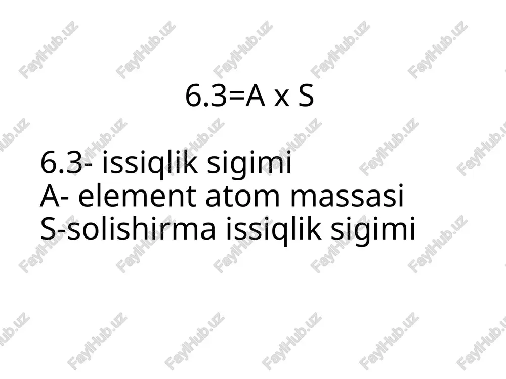jismlarning issiqlik sig'imi va stexiometrik qonunlar - Page 3