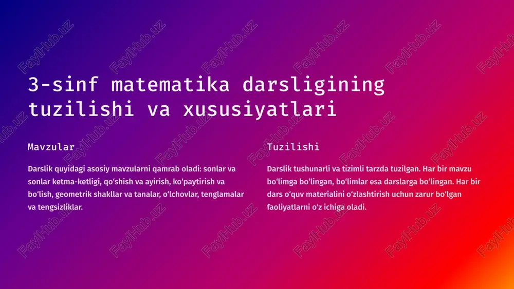 boshlang‘ich sinflarda matematika darsligi ustida ijodiy ishlash va darslik tahlili (3-sinf misolida) - Page 3
