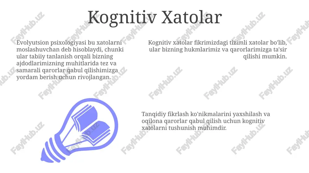 t add text hozirgi kunda mavjud bo'lgan ba'zi xatti-harakatlar va moslashuvlarni tushunish uchun eea ni hisobga olish muhimdir. eea miyamiz va xulq-atvorimizning qanday rivojlanganini tushunish uchun juda muhim. evolyutsiya moslashuv muhiti (emm) - bu ajdodlarimizning evolyutsiya qilgan o'tmishdagi muhiti. tanlash va afzalliklar 01 02 03 madaniyat va shaxslar o'rtasida afzalliklar turlicha bo'ladi, lekin ko'pincha tashqi ko'rinish, ijtimoiy mavqe va shaxsiy moslikka qaratilgan. juda hamro qilishni xohlaydigan sherikni tanlash evolyutsion bosim bilan bog'liq bo'lib, bu tirik qolish va avlodlarni ko'paytirish uchun zarurdir. evolyutsion psixologiyasi, odamlar yaxshi genlar, resurslar va ota-ona sifatlarini ko'rsatuvchi xususiyatlarga ega sheriklarni izlashga moyil ekanligini ta'kidlaydi. sales 1st qtr 2nd qtr 100 0 sales 1st qtr 2nd qtr 100 0 sales 1st qtr 2nd qtr 100 0 inson miyasi adaptatsiya sifatida evolyutsion psixologiyasi inson xulq-atvorining, fikrlashning va his-tuyg'uning asosini tashkil etuvchi kognitiv mexanizmlarni o'rganadi. inson miyasi ajdodlarimiz tomonidan duch kelgan moslashuv muammolarini hal qilish uchun tabiiy tanlov tomonidan …