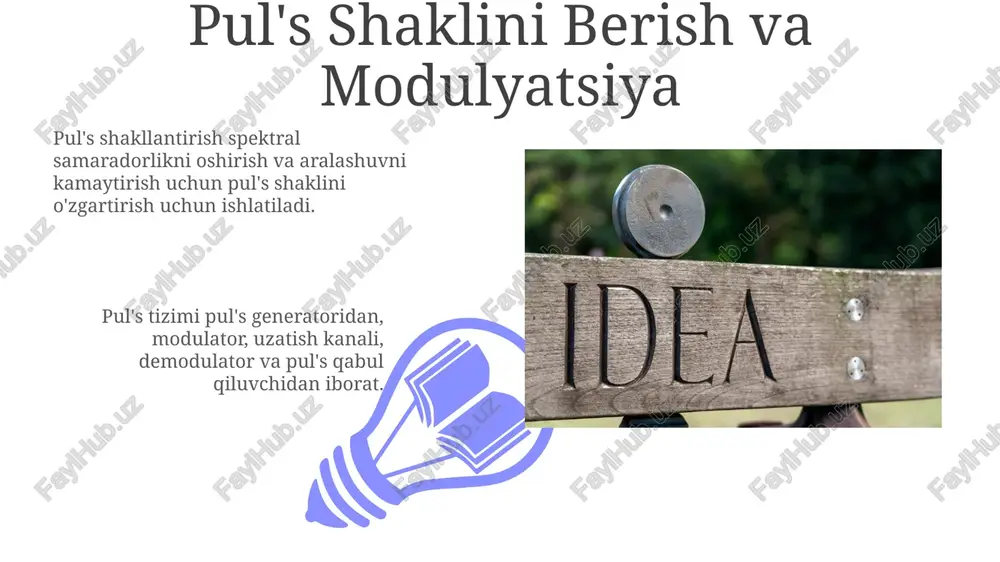 qayta ishlashni yaxshilash va xatolarni minimallashtirish orqali pul's tizimlarining samaradorligini va samaradorligini oshirishga qaratilgan. pulsni aniqlash va o'lchash pul's tizimlarining turlari: mexanik (masalan, sfigmomanometr), elektr (masalan, pulsoksimetr) va optik (masalan, fotopletizmografiya). qon aylanish tizimi: butun tanada qon aylanishini ta'minlaydigan arteriya, tomir va kapillyarlar tarmog'i. puls vaqtlashuvi va sinxronlashuvi shakllar va elementlar turli xil puls shakllarini (kvadrat, to'rtburchak, uchburchak), vaqtlash usullarini (doimiy, o'zgaruvchan) va ossillatorlar, hisoblagichlar kabi komponentlarni o'z ichiga oladi. pul's vaqtlash va sinxronlashtirish pul'slarning ma'lum vaqtlarda yetib borishini ta'minlab, tizim ichidagi harakatlarni muvofiqlashtiradi. e'tiboringiz uchun rahmat @taqdimot_robot image4.jpg image5.jpg image6.jpg image7.jpg image8.jpg image9.jpg image10.jpg image11.jpg image12.jpg image13.jpg image14.jpg image15.jpg image16.jpg image17.jpg image18.jpg image19.jpg image20.jpg image1.jpeg image2.jpeg image3.jpeg
