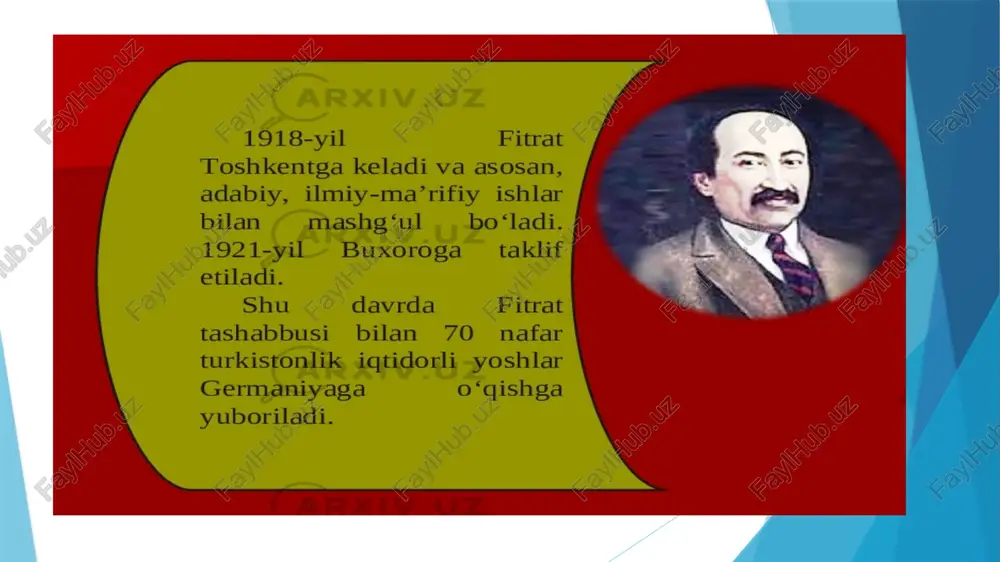 abdurauf fitratning hayoti va ijodi mavzusidagi taqdimoti - Page 3