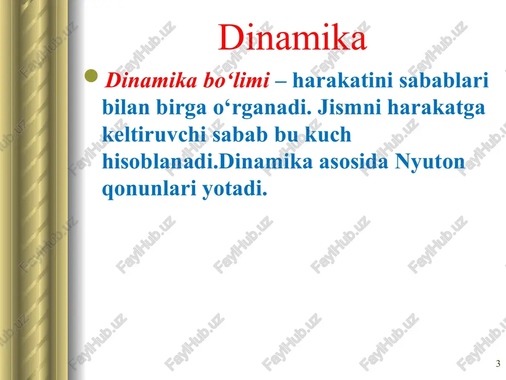 l sanoq sistemalari uchungina o‘rinlidir. * kuch oldidagi «minus» ishorasi jismlar o‘zaro ta’sirida ularning tezlanishi doimo qarama-qarshi yo‘nalgan bo‘lishini anglatadi. * etiboringiz uchun rahmat!!! *