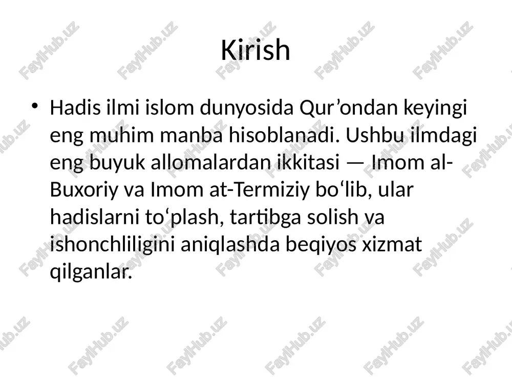 imom al-buxoriy va imom at-termiziyning hadis ilmiga qo‘shgan hissasi - Page 3