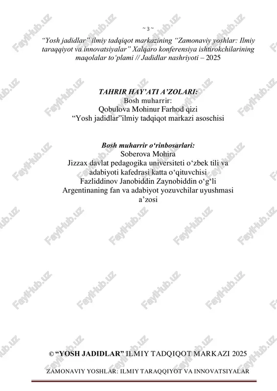 iya, funktsionalnaya karta mozga, eksperimentalnaya psixologiya, kognitivnaya terapiya. keywords: cognitive processes, neuropsychology, memory, attention, brain activity, psychological diagnostics, cognitive impairments, functional brain mapping, experimental psychology, cognitive therapy. kirish kognitiv psixologiya inson ongidagi bilish jarayonlarini o‘rganadigan psixologiyaning yo‘nalishidir. bu yo‘nalish insonning axborotni qanday qabul qilishi, uni qanday ayta ishlashi va unga qanday javob berishini o‘rganadi. kognitiv psixologiyaning asosiy predmeti – aqliy jarayonlar bo‘lib, ular bizning qanday o‘ylashimiz va qaror qabul qilishimizni aniqlaydi. 1950-1960- yillarda ~ 4195 ~ zamonaviy yoshlar: ilmiy taraqqiyot va innovatsiyalar kognitiv inqilob yuz berdi. bu davrda psixologlar behaviorizmning cheklangan yondashuvlaridan voz kechib, ong jarayonlariga e’tibor qaratdilar. kognitiv psixologiya informatika, lingvistika, nevrologiya va sun’iy intellect sohalari bilan integratsiyalashgan holda rivojlanadi. bu yo‘nalishga ko‘plab olimlar o‘z hissalarini qo‘shib kelmoqdalar. bu yo‘nalishning asosiyasoschilari quyidagi olimlar xisoblanadi. ulrik nayser – kognitiv psixologiya atamasini ommalashtrgan va bu sohada asosiy nazariyalarni ishlab chiqqan. jorj miller – inson xotirasining imkoniyatlari haqida tadqiqot qilgan. noam chomsky …