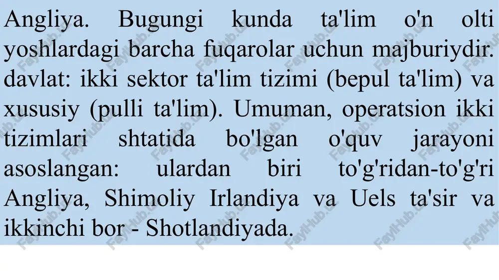 r ochgan, o'rta asr davrida britaniyada paydo bo'lgan. barcha benedictine monastirlar xayriya maktabni yaratish uchun, lekin o'n ikkinchi asrdan boshlab papa majburiyatini joriy etdi. belgiya, belgiya qirolligi — g‘arbiy yevropadagi davlat. shimoliy dengiz sohilida joylashgan. maʼmuriy jihatdan 3 regionga, regionlar viloyatlarga, viloyatlar kommunalarga bo‘lingan. maydoni 30,528 ming km². aholisi 12828000 kishi (2023). poytaxti — bryussel shahri. belgiya — konstitutsiyaviy monarxiya. amaldagi konstitutsiya 1831-yilda qabul qilingan va oʻsha paytdan beri bir necha bor (oxirgi marta 1993-yil) tuzatishlar kiritilgan. davlat boshligʻi — qirol, uning hokimiyati cheklangan. qonun chiqaruvchi hokimiyatni qirol va parlament amalga oshiradi. ikki palatali parlament 4 yil muddatga saylanadi. vakillar palatasi 150 deputatdan va senat 72 aʼzodan iborat. ijrochi hokimiyatni qirol va u tomonidan tayinlanadigan hamda parlamentga hisobot beradigan hukumat (vazirlar kengashi) amalga oshiradi, unga bosh vazir boshchilik qiladi. 1993 yil belgiya poytaxti bryussel shaharda oʻzbekiston elchixonasi ochilgach, ikkala mamlakat o`rtasidagi rasmiy munosabatlar amaliy asosga oʻtkazildi. 1996-yil iyunda belgiya delegatsiyasi …