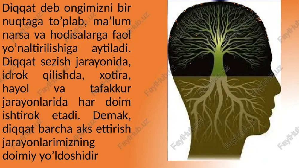 optimal qo’zg’alish manbai bilan ikkinchi signallar sistemasining faoliyati yotadi. ixtiyoriy diqqatning yuzaga kelishida nutqning roli g’oyat kattadir. ixtiyoriy diqqat har doim ixtiyorsiz diqqat bilanalmashinib turadi. ixtiyoriy diqqat paytida odam tez charchaydi, chunki ixtiyoriy diqqat odamdan hamma vaqt iroda kuchini sarflashni talab etadi odamning diqqati bir qancha xususiyatlariga ega bo’lib, ulardan asosiylari-diqqatning bo’linuvchanligi va diqqatning ko’chuvchanligidan iboratdir. diqqatning kuchi va barqarorligi deb odam o’z diqqatini biror narsa yoki hodisaga uzoq muddat davomida muttasil qaratib tura olishiga aytiladi. diqqatning kuchi va barqarorligi deb odam o’z diqqatini biror narsa yoki hodisaga uzoq muddat davomida muttasil qaratib tura olishiga aytiladi. diqqatning bo’linuvchanligi. diqqatning bo’linishi deganda, biz ayni bir vaqtda diqqatimizni ikki yoki uch narsaga qaratilishini tushunamiz. agar diqqatimiz faqat bitta narsaga qaratilgan bo’lsa, ya’ni diqqatimiz faqat bitta narsa ustida to’plangan bo’lsa buni konsentratsiyalashgan (to’plangan) diqqat deb yuritiladi. buning aksicha, agar diqqatimiz ayni bir vaqtda bir necha narsaga qaratilgan bo’lsa, buni bo’lingan (taqsimlangan) diqqat deb …