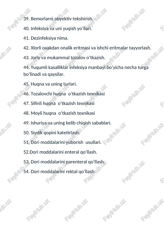 hamshiralik ishi fanidan imtixon savollari - Page 3