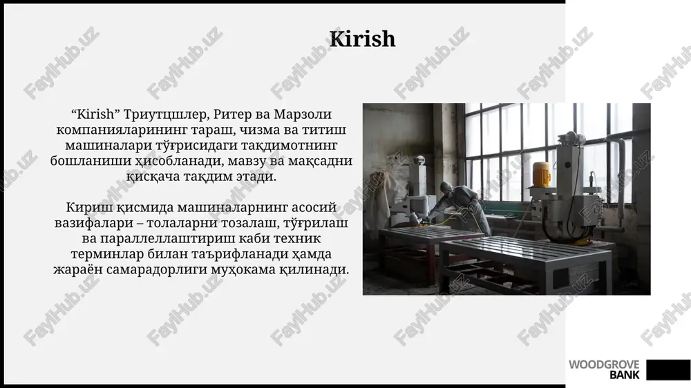 tarashlash mashinasi igs tizimi bilan jihozlangan bo'lib, bu tizim taroqsimon qismlar orasidagi masofani avtomatik ravishda sozlab, tozalash sifatini optimallashtiradi. woodgrove bank taroqlash mashinalari: marzoli marzoli tarashlash mashinalari yuqori mahsuldorlikni ta'minlaydi, soatiga 120 kg gacha mahsulot ishlab chiqaradi va bu ishlab chiqarish xarajatlarini kamaytirishga yordam beradi. marzolining tarashlash mashinalari zamonaviy avtomatik boshqaruv tizimlariga ega bo'lib, bu jarayonni optimallashtiradi va xatolik ehtimolini minimal darajaga tushiradi. woodgrove bank texnologiyalarni taqqoslash trutzschler kartalash mashinalari yuqori ishlab chiqarish hajmi va cam (card adjusting module) avtomatik sozlash tizimi bilan ajralib turadi, bu esa xomashyoni optimal qayta ishlashni ta'minlaydi. rieterning tarash mashinalari c 80 innovatsion geometriyaga ega bo'lib, tolalar ustida nazoratni yaxshilaydi va chiqindilarni kamaytiradi, shuningdek, yuqori sifatli taroqli ip ishlab chiqarishga imkon beradi. woodgrove bank xulosa xulosa kardlash mashinasi chiqindilarni kamaytirish uchun yuqori aniqlikdagi nazorat tizimlaridan foydalanadi, bu esa 0,5% gacha tolani tejaydi. xulosa chizma mashinalari ilg'or o'z-o'zini tekshirish funksiyalariga ega bo'lib, ishlab chiqarishda 99,9% sifat …