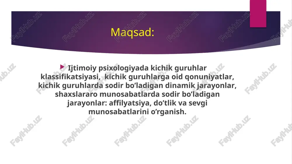 necha a`zosidan "xokimiyat" bo`lganligi uchun ham, rasmiy guruhlardan farqli ularoq, norasmiy guruhlar ham mavjud bo`ladiki, ular asosan stixiyali tarzda, aniq maqsadsiz tarkib topadi va ularda a`zolarning aniq mavqelari, rollari oldindan belgilangan bo`lmaydi. ko`pincha norasmiy guruh rasmiy guruh tarkibida tashkil topadi va ularni boshqarish ham oldindan belgilangan bo`lmay, odamlar ichidan u yoki bu shaxsiy sifatlari tufayli ajralib chiqqan a`zolar norasmiy rahbarlik rolini bajarishlari mumkin. birlamchi guruhlar: odamlar o'rtasidagi yaqin va shaxsiy munosabatlar mavjud bo'lgan guruhlar. o'zaro ishonch va yaqinlik. doimiy va uzoq muddatli aloqalar. emotsional bog'lanish kuchli. masalan: oila, yaqin do'stlar, sinfdoshlar. ikkilamchi guruhlar: maqsadga yo'naltirilgan va rasmiy aloqalar bilan bog'liq guruhlar. o'zaro munosabatlar ko'proq rasmiy va funksional. maqsad va vazifalar asosida tashkil etiladi. muloqot ko'proq ish yoki faoliyatga qaratilgan. masalan: ish joyidagi jamoalar, tashkilotlar, professional uyushmalar. ijtimoiy psixologiyada referent guruh tushunchasi ham bor. bu tushuncha fanda birinchi marta amerikalik tadqiqotchi g. xaymen tomonidan 1942 yilda ishlatilgan edi g.xaymen tadqiqotlarida shuni …