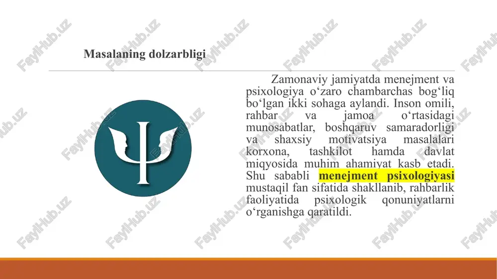 davomida shakllanib, dastlab amaliy tajriba sifatida qo‘llanilgan, keyinchalik nazariy asoslangan ilmiy yo‘nalishga aylangan. boshqaruvning qadimgi va o‘rta asrlar davridagi asoslari qadimgi misr: ehromlar qurilishi, irrigatsiya tizimlari boshqaruvni talab qilgan bobil va xitoy: qonunlar majmuasi va saroy byurokratiyasi orqali boshqaruv usullari shakllangan rim imperiyasi: harbiy intizom, yo‘l-transport tizimi va tartibli boshqaruv apparati mavjud bo‘lgan o‘rta asrlar: feodal xo‘jalik, cherkov, savdo gildiyalari boshqaruvda muhim rol o‘ynagan klassik boshqaruv nazariyalari (xix–xx asr boshida) sanoat inqilobi boshqaruv ilmiga ilmiy asos zarurligini ko‘rsatdi. bu davrda klassik nazariyalar shakllandi: fridrix teylor – ilmiy boshqaruv maktabi. mehnat unumdorligini oshirish usullari va standartlashtirishni ishlab chiqdi anri fayol – ma’muriy boshqaruv nazariyasi. boshqaruv funksiyalarini (rejalashtirish, tashkil etish, buyruq berish, muvofiqlashtirish, nazorat) asoslab berdi. maks veber – byurokratiya modeli. qoidalar, ierarxiya, rasmiy vakolatlar orqali boshqaruv samaradorligini tushuntirdi. neoklassik yondashuvlar (xx asr o‘rtalari) boshqaruvda inson omili markaziy o‘ringa chiqdi: elton mayo – “xoteron tajribalari” orqali ishchilarning ijtimoiy-psixologik muhitining samaradorlikka ta’sirini isbotladi. …
