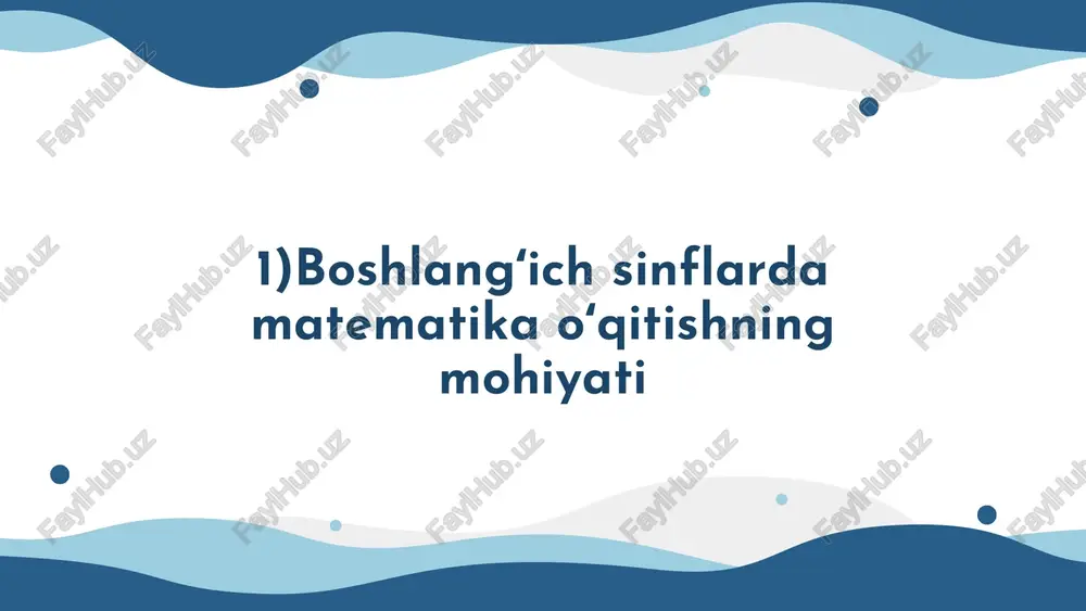 im usullari differentsiallashtirilgan taʼlim usullari o‘quvchilarning individual qobiliyatlari, o‘rganish uslublari va ehtiyojlariga moslashtirilgan yondashuvlarni talab qiladi. bu metod o‘quvchilarga o‘z shaxsiy surʼatida bilim olish imkonini beradi, shu bilan birga ularning motivatsiyasi va o‘quv jarayoniga bo‘lgan qiziqishini oshiradi.bunday yondashuv taʼlim sifatini yaxshilab, har bir o‘quvchining o‘ziga xos rivojlanishini taʼminlash imkonini beradi. natijada oʻquvchilar bilim va ko‘nikmalarni yanada samarali egallaydilar. interaktiv va amaliy topshiriqlar interaktiv metodlar va amaliy topshiriqlar o‘quvchilarning darsga bo‘lgan qiziqishini oshiradi hamda ularning faolligini rag‘batlantiradi. ushbu usullar orqali o‘quvchilar matematikani nazariy jihatdan emas, balki amalda qo‘llash ko‘nikmasini rivojlantiradilar.bu yondashuv mavzularni chuqurroq anglashga yordam beradi va o‘rganilgan bilimlarni mustahkamlashga xizmat qiladi. natijada, o‘quvchilar mustaqil fikrlash va muammolarni hal qilish ko‘nikmalarini yaxshilaydilar. oʻyin va vizual materiallardan foydalanish o‘yinlar va vizual materiallar matematika taʼlimida samarali vosita hisoblanadi. ular murakkab matematik tushunchalarni soddalashtirishda yordam beradi va o‘quvchilarning motivatsiyasini oshiradi. bunday metodlar orqali o‘quvchilar diqqatini jamlash va eslab qolish ko‘nikmalari yaxshilanadi, bu esa taʼlim …