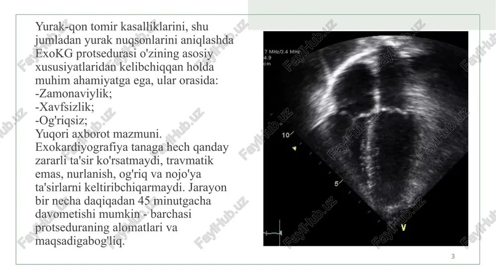 mintaqaviy yurak qisqarishini baholashda "oltin standart" - miokard perfuziyasi va hayotiyligini angiografiya. seldinger metodikasi bo’yicha o’tkaziladi. ko’rsatmalar: 1)buyrak arteriyalari va venalari patologiyasi – tromboz, anevrizma, stenoz, qon ketishi anomal joylashishi, av-fistula, angioma, arteriovenoz malformasiya va x.k. 2)buyrak o’smalari va kistalari (ularning qon tomirga nisbati ko’rinadi) 3)operatsiyadan oldin 4)endovaskulyar muolajalar (dilatasiya, stentlash, embolizasiya, qon to’xtatish, xavfli o’smalarga lokal ximioterapiya va x.k.) 5) nefroskleroz (qon tomirlar toraygan va deformasiyalashgan). angiografiya fazalari: arterial, parenximatoz, venoz va pielografiya. ‹#› image1.jpg image2.jpg image3.jpg image4.jpg image5.png image6.gif image7.jpg