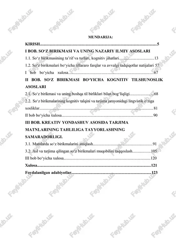 bu mavzuni ilmiy asosda o‘rganish, tarjimada yuzaga keladigan ma'no siljishlarini aniqlash, tarjima metodlarini takomillashtirish va tilshunoslikda yangi yondashuvlarni shakllantirish uchun mustahkam zamin yaratadi. tilshunoslik fani qadimdan tilning tabiati, mohiyati va uning ishlash mexanizmlarini o‘rganishga qaratilgan. bu soha bugun tilshunoslar uchun keng ilmiy izlanishlar va yangi yo‘nalishlarning asosini yaratadi. masalan, ingliz tilida semantik tahlilning "cognitive linguistics" yondashuvi til birikmalarining tushunilishini kengaytirishga yordam beradi. janubiy koreyada amalga oshirilgan tadqiqotlar, kognitiv tilshunoslik metodlaridan foydalanib, tilning semantik tuzilishini o‘rganish va uning inson tafakkuri bilan bog‘liqligini aniqlashda katta 10 ahamiyat kasb etadi. shuningdek, ingliz tilidagi "conceptual metaphor theory" kabi usullar, tilni tushunish va tarjima qilishda katta yengilliklar yaratadi. o‘zbek tilida sintaksisni yangi yondashuvlar bilan o‘rganish, uning murakkabliklarini tushunishda yordam beradi va tilshunoslik sohasida yangi tadqiqotlarni olib borishga imkon yaratadi. sintaksis grammatikaning asosiy qismlaridan biridir, chunki u so‘z tuzilishini, gap tuzilishini va ularning o‘zaro munosabatlarini o‘rganadi. masalan, rus tilidagi "bolshaya koshka" (katta mushuk) iborasi sintaksisda so‘zlarning …