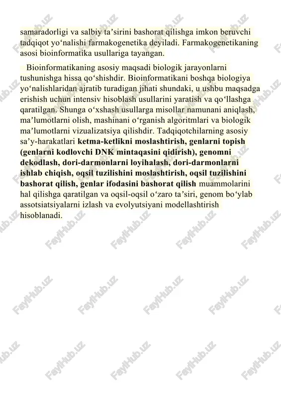 dasturining asosiy oynasi quyidagicha ko’rinishda bo’ladi: blast dasturida ishlash uchun aqshning biotexnologik ma’lumotlar milliy markazi (ncbi) saytiga kiramiz. u yerdan blast bo’limi tanlaymiz. shunda blast dasturining asosiy oynasi ochiladi. agar nukleotidlar ketma-ketligini tekshirmoqchi bo’lsak chap tomonda turgan nucleotide blast tugmasini bosamiz. kompyuter ekranida quyidagi oyna ochiladi: 1.nukleotidlarimizni birinchi yuqoridagi qizil ko’rsatgichda ko’rsatilgan joyga ko’chirib olib qo’yamiz (ctrl+c va ctrl+v). 2. ikkinchi ko’rsatkich ko’rsatayotgan joy belgilanganligini tekshiramiz. bu nuqta siz yuklagan nukleotidlarni qaysi ma’lumotlar ba’zasi bilan solishtirish kerakligini aniqlashtirish uchun kerak. u yerda ayni vaqtda human genomic - odam genomi va mouse genomic – sichqon genomi ma’lumotlar bazasi ko’rsatilmoqda. biz others boshqalar degan bo’limini tanlashimiz kerak. chunki bizga aynan odam yoki sichqon genomi emas hamma hayvonlarning kerak. agar aynan odam yoki sichqonniki kerak bo’lsa aynan shularni o’zini tanlashimiz kerak bo’ladi. 3. oxirgi ko’rsatkich highly similar sequences – ‘‘juda ham o’xshash ketma-ketlik’’ degan tugma tanlanganligini ko’rsatmoqda. bu bizga biz tekshirayotgan nukleotidlar ketma-ketligiga …